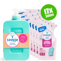 Handzeep Pakket Fles met 16 Navullingen | Lavendel met Tonka