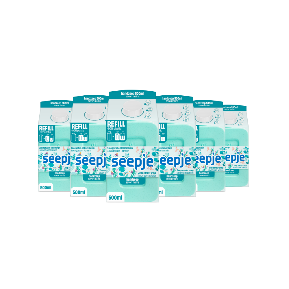6x Handzeep Eucalyptus | 6 maanden navullen