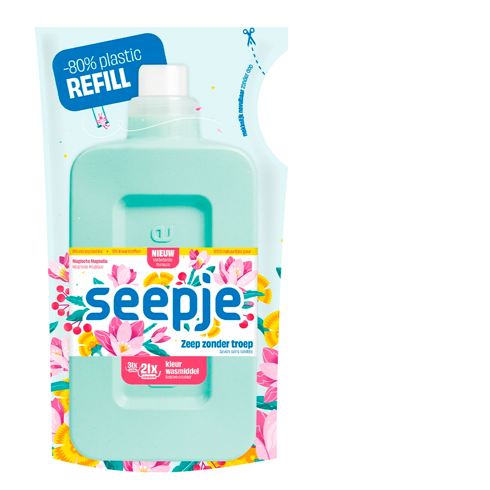 Wasmiddel Pakket met 6 Navullingen | Kleur met Magische Magnolia geur