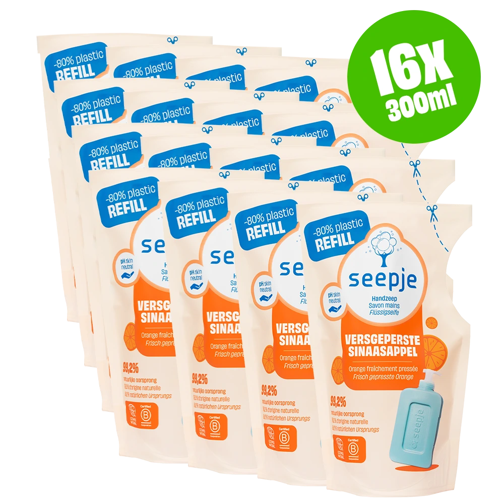Handzeep Pakket met 16 Navullingen | Versgeperste Sinaasappel