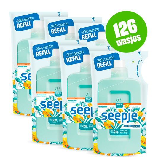 Natuurlijk Wasmiddel Pakket  Seepje met 6 Navullingen | Universeel met Verfrissende Jasmijn geur