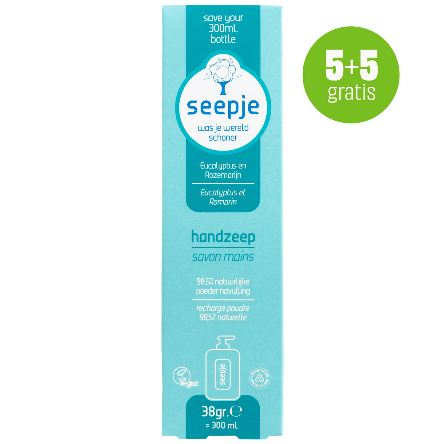 Handzeep Poeder Navulling | Eucalyptus en Rozemarijn