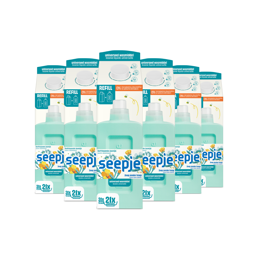 6x Wasmiddel Universeel Jasmijn | Navulpakket